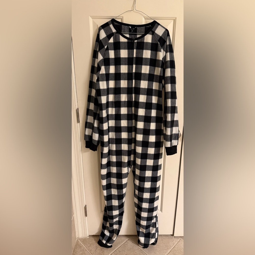 Just Love Black and White Plaid Onesie